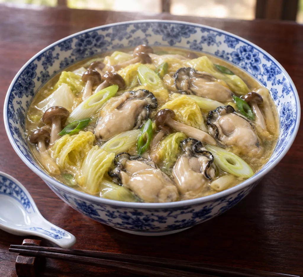 牡蠣と白菜の八宝菜あんの完成イメージ