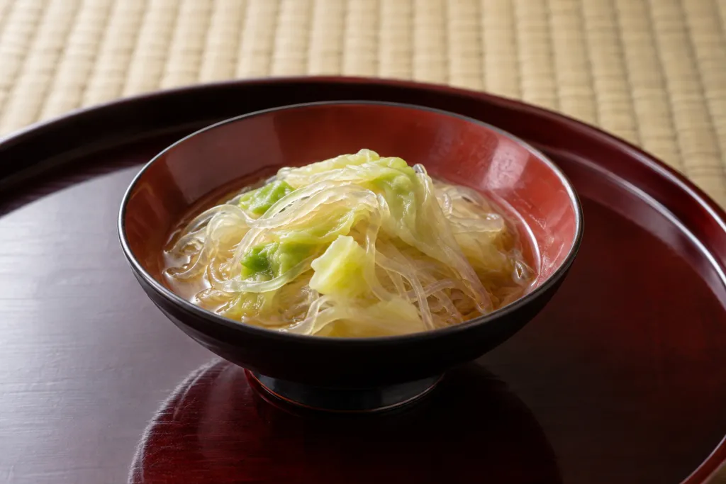 春雨とキャベツのやさしいだし煮の完成イメージ