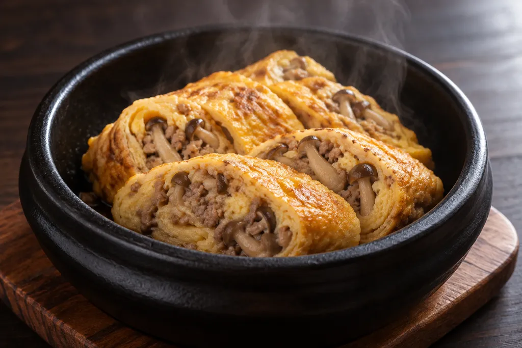 しめじと豚ひき肉の韓国卵焼きの完成イメージ