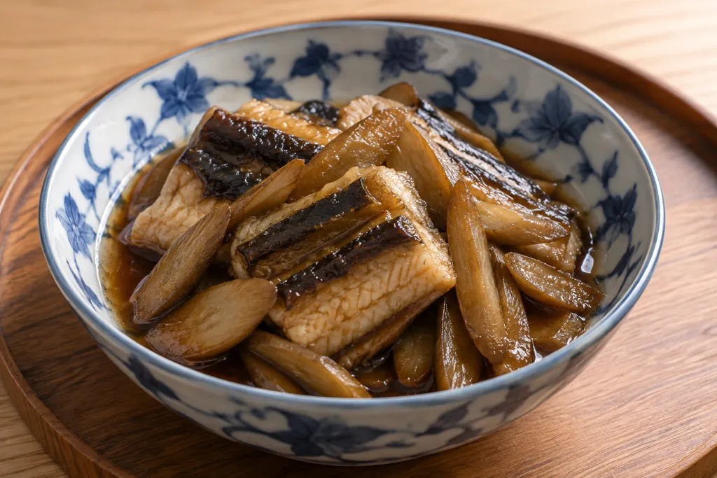 あなごとごぼうの甘辛煮つけの完成イメージ