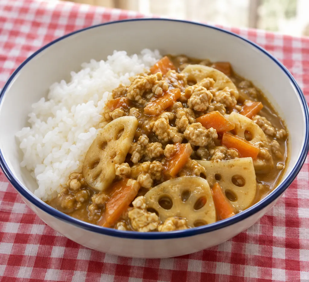 鶏ひき肉とれんこんの洋風カレーの完成イメージ