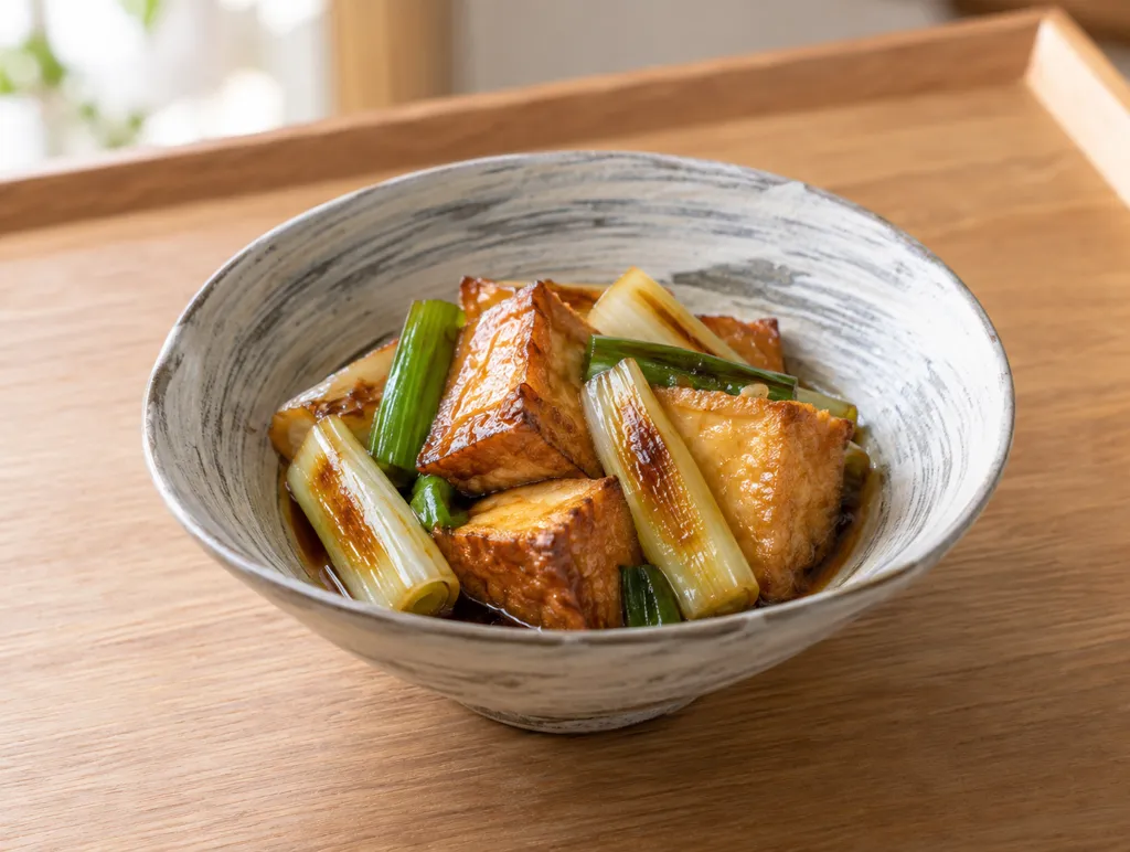 厚揚げとねぎの焼き煮の完成イメージ