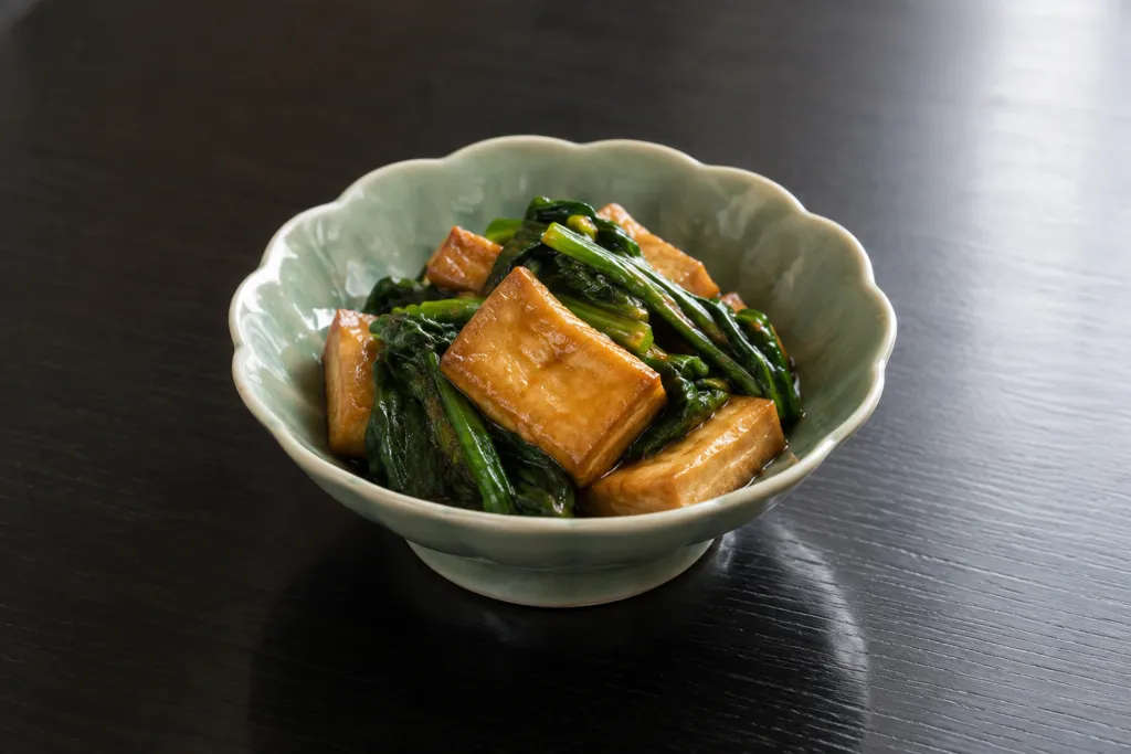 厚揚げとほうれん草の中華焼きの完成イメージ