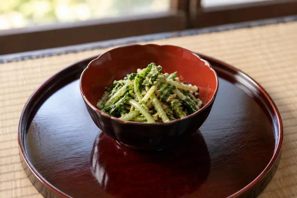 水菜のごま和えの完成イメージ