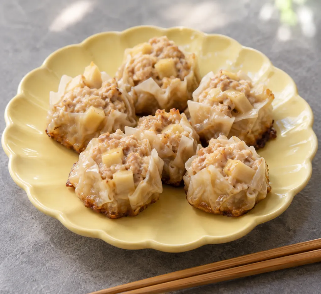 鶏ひき肉とたけのこの焼き焼売の完成イメージ
