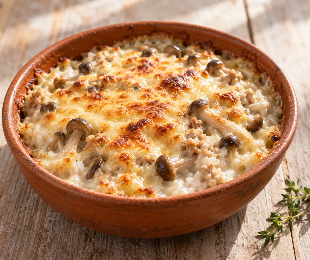 鶏ひき肉としめじのドリアの完成イメージ
