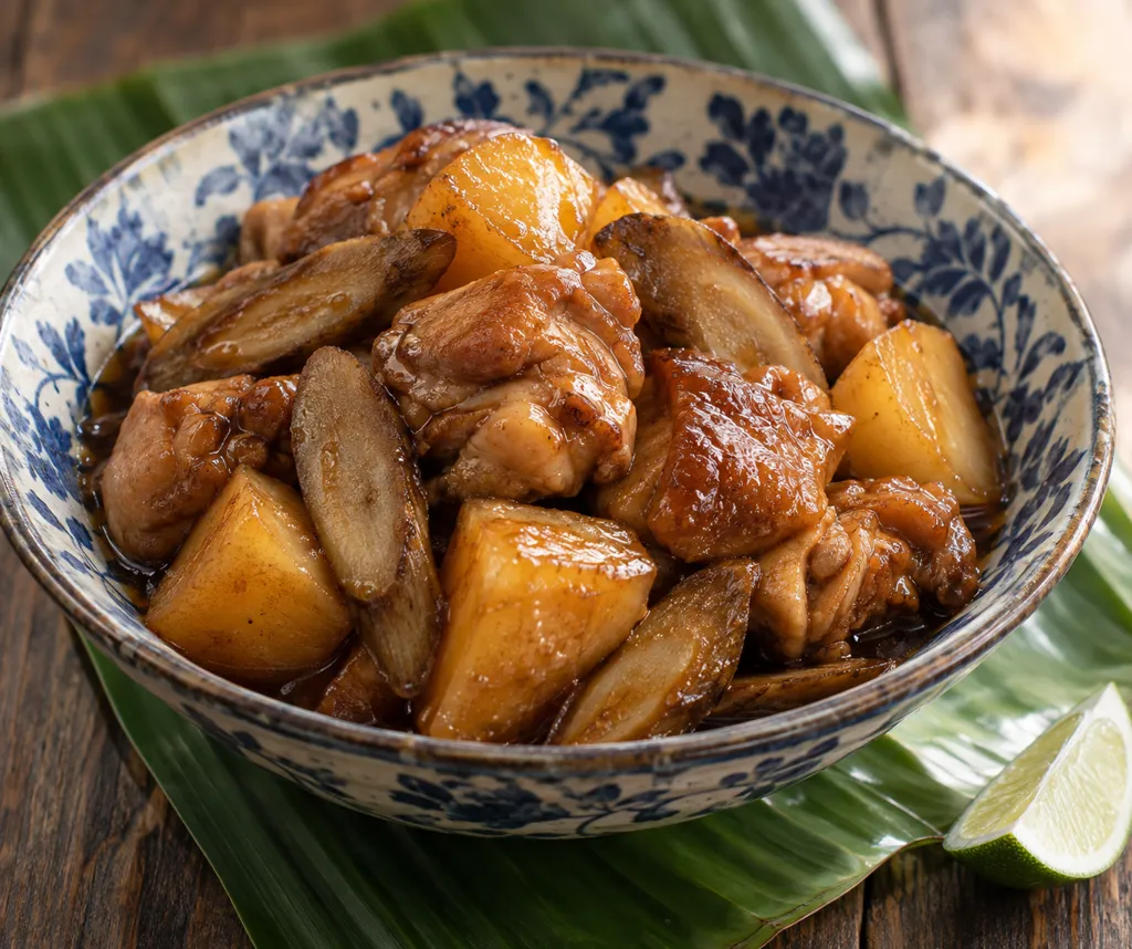 鶏もも肉とごぼうの甘辛煮の完成イメージ