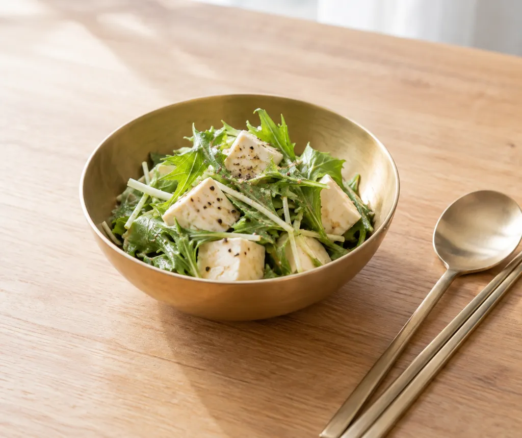 豆腐と水菜のタイ風サラダの完成イメージ