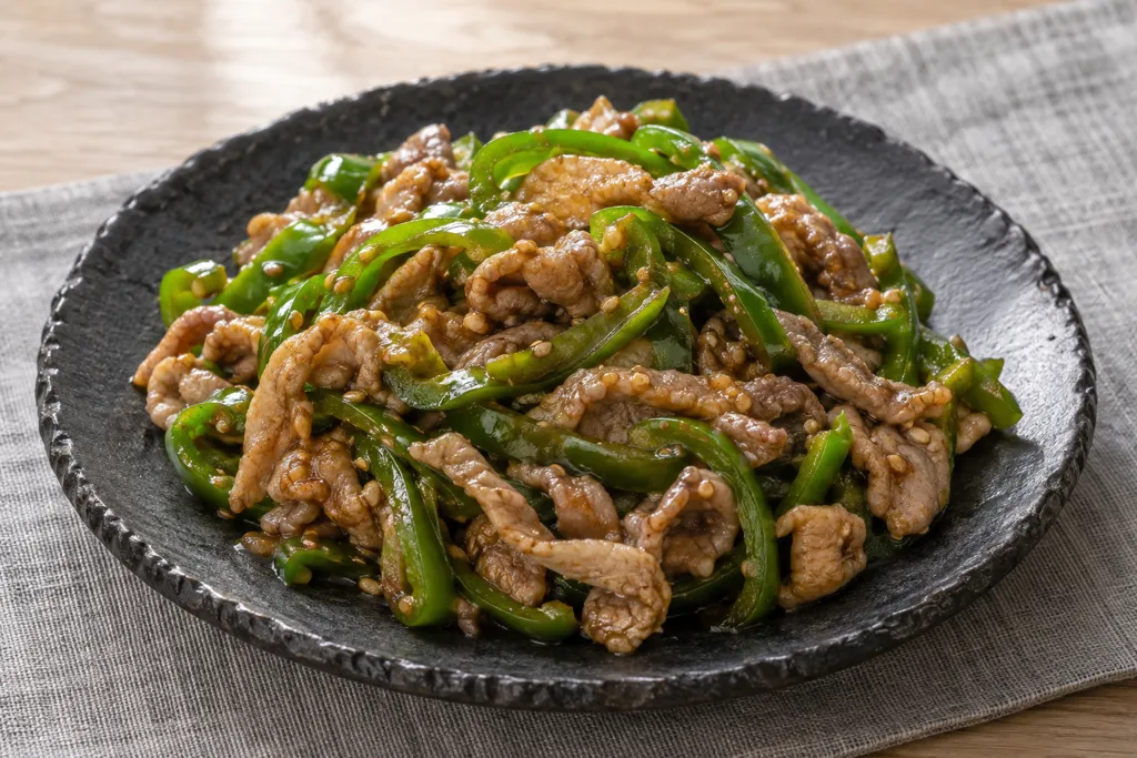 時短豚もも肉とピーマンのごま炒めの完成イメージ