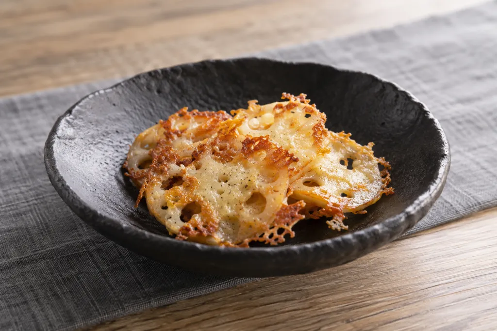 れんこんのカリカリチーズ焼きの完成イメージ