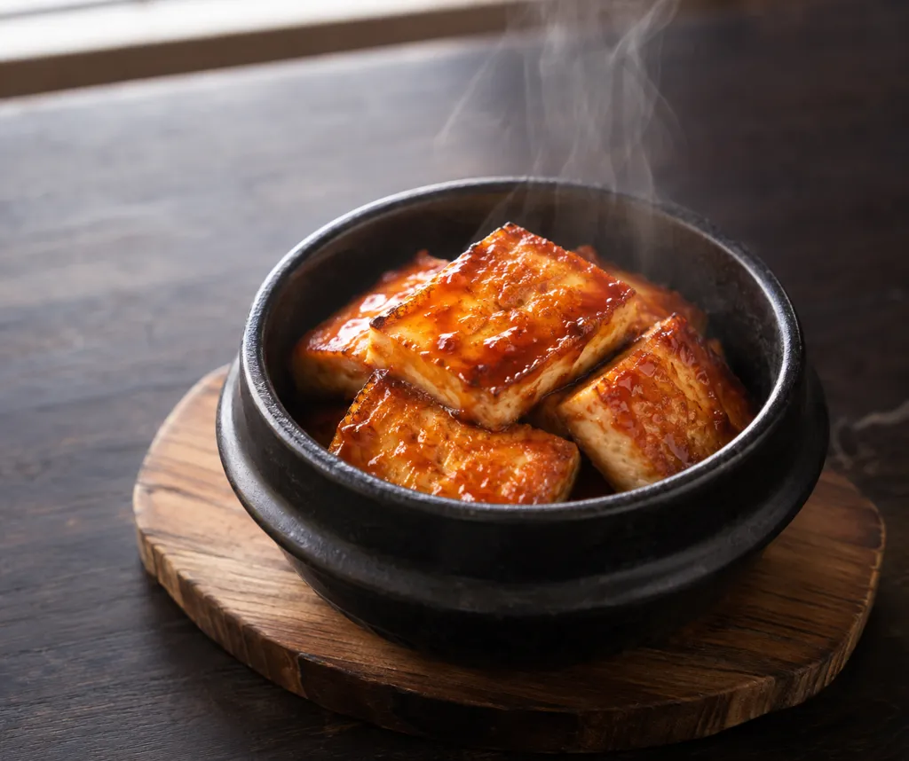 木綿豆腐のにんにく甘辛焼きの完成イメージ