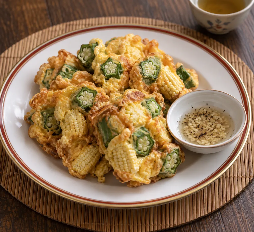 オクラとヤングコーンの揚げ焼きの完成イメージ