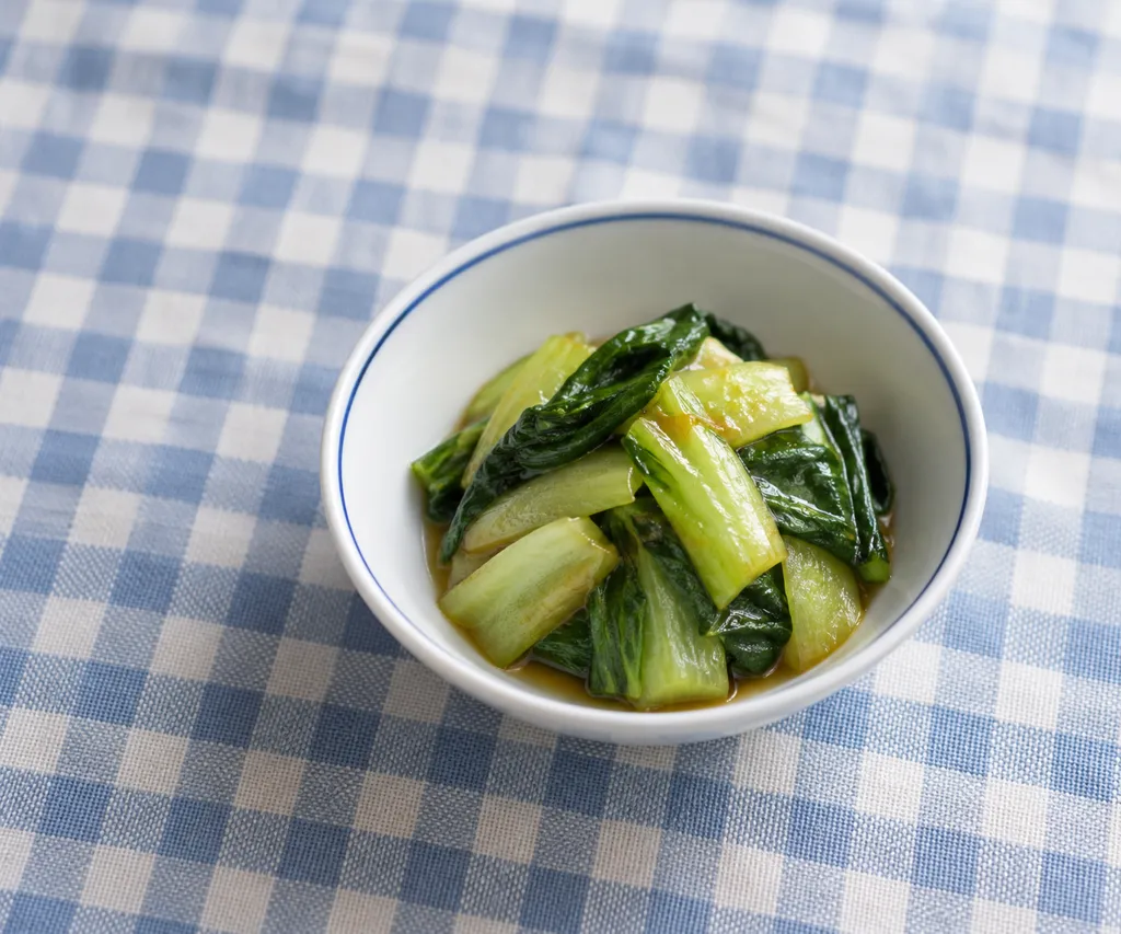 チンゲン菜のからし醤油和えの完成イメージ