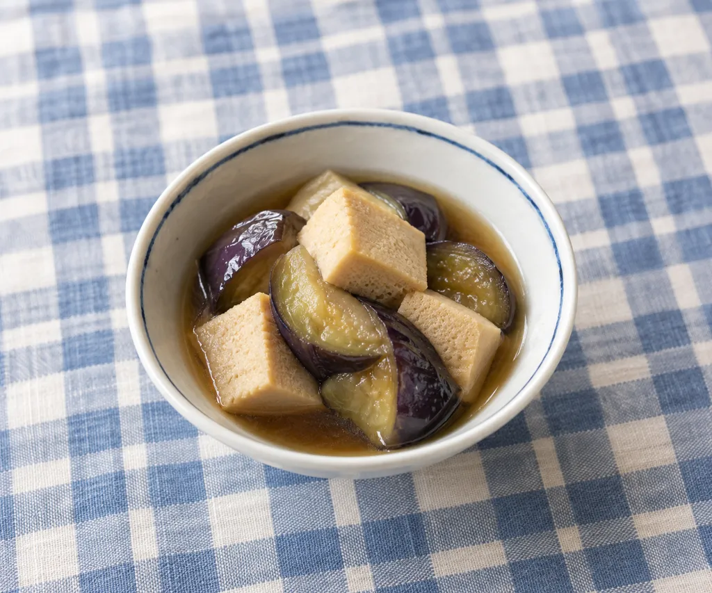 高野豆腐となすの含め煮の完成イメージ
