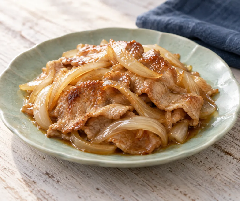 豚ロースと玉ねぎのしょうがぽん酢焼きの完成イメージ