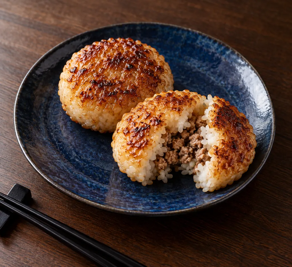 豚ひき肉とごはんの味噌焼きおにぎりの完成イメージ