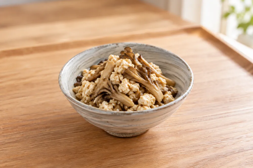 豆腐とまいたけの味噌そぼろの完成イメージ
