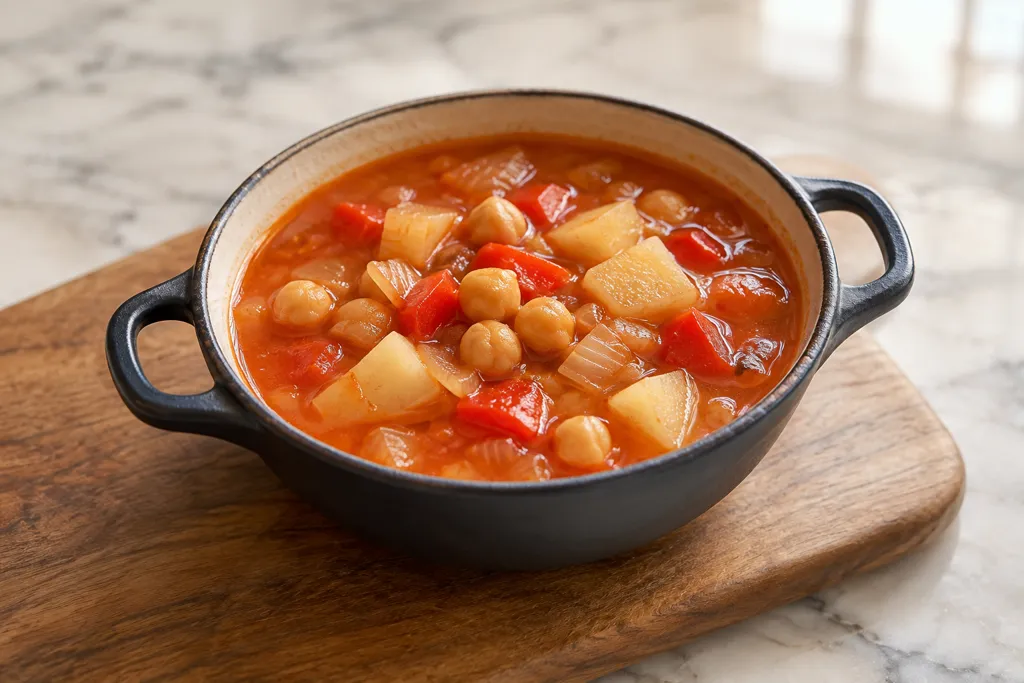 じゃがいもとひよこ豆のミネストローネの完成イメージ