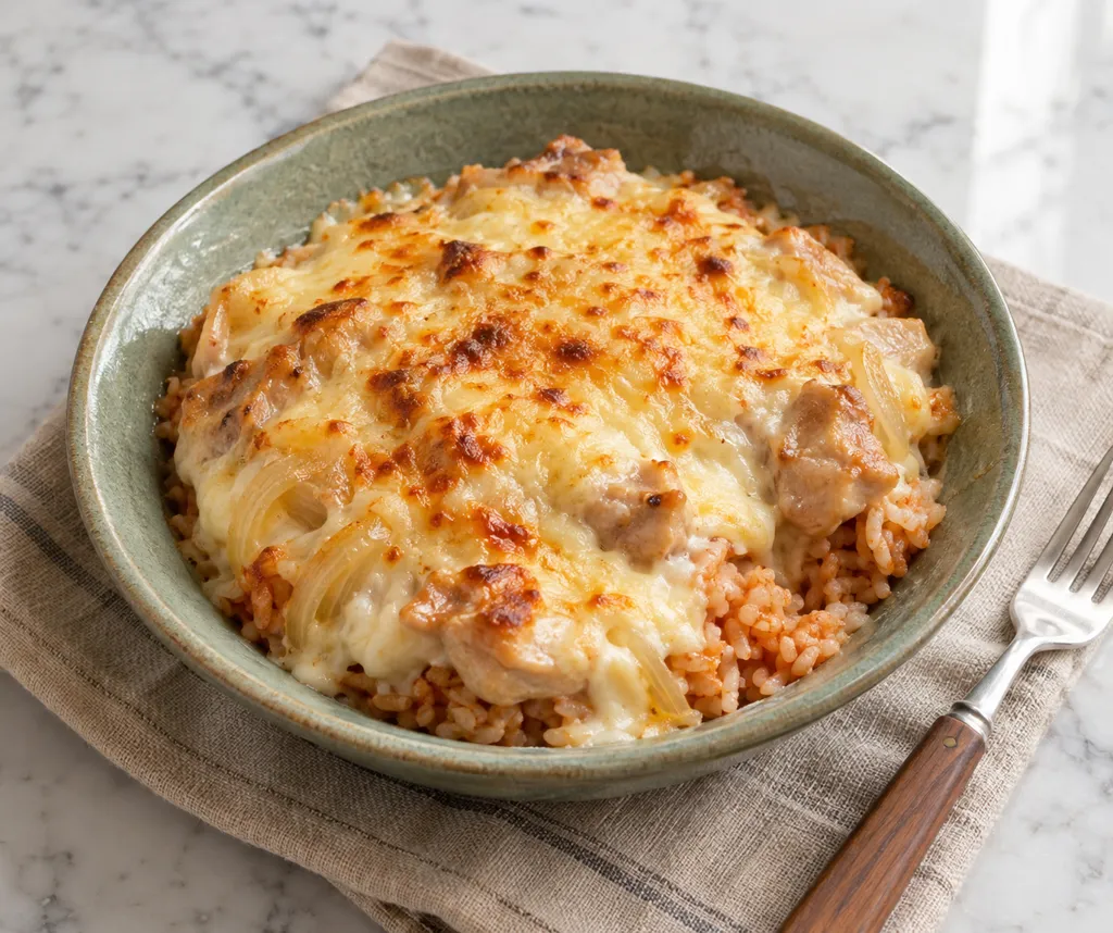 時短鶏もも肉と玉ねぎのドリアの完成イメージ