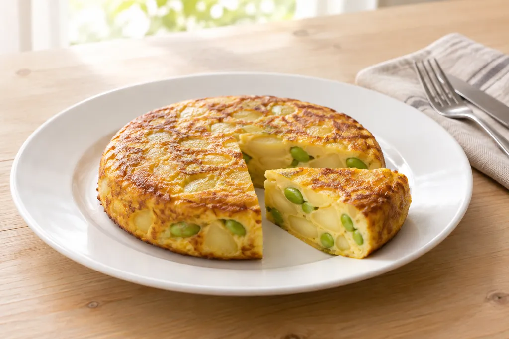 じゃがいもと枝豆のスペイン風卵焼きの完成イメージ