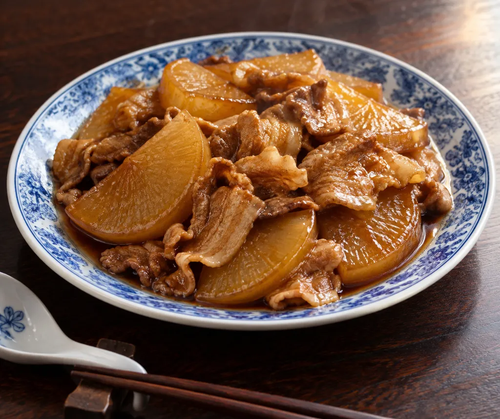 時短豚バラ肉と大根の角煮風甘辛煮の完成イメージ