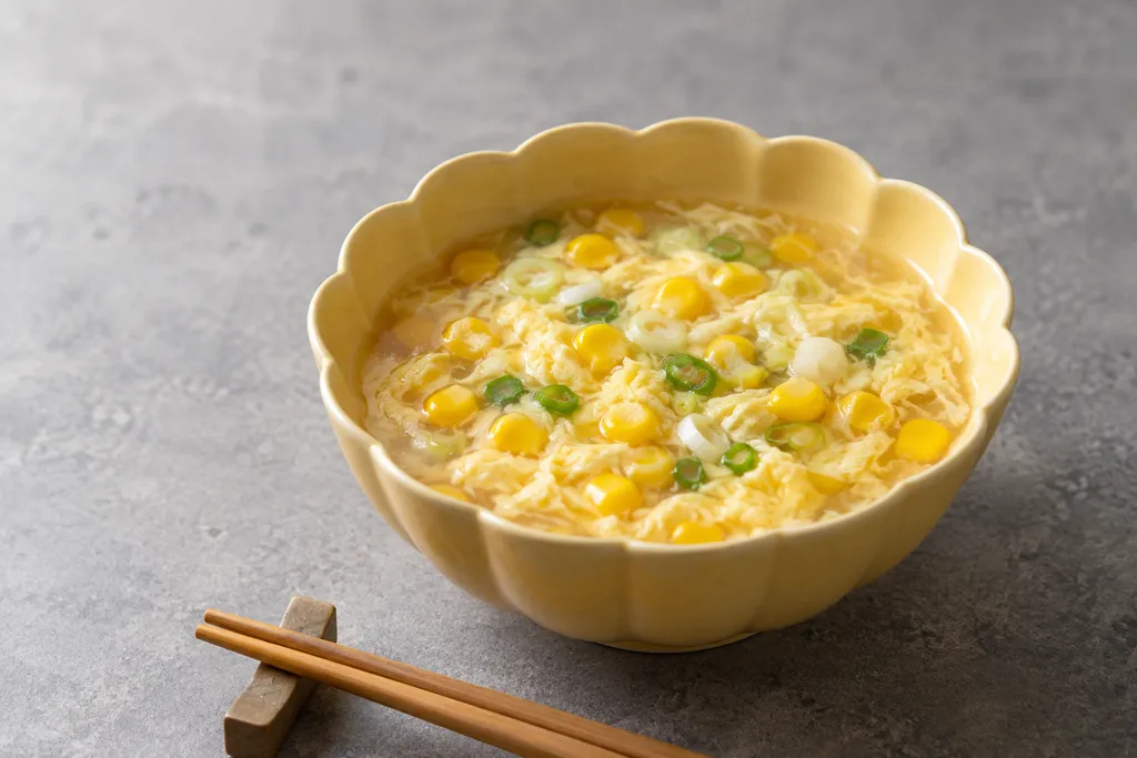 卵とねぎの中華コーンスープの完成イメージ