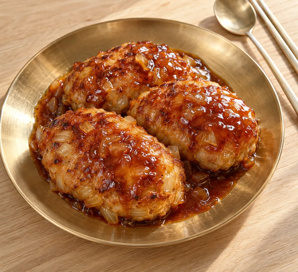 玉ねぎの甘辛ハンバーグの完成イメージ