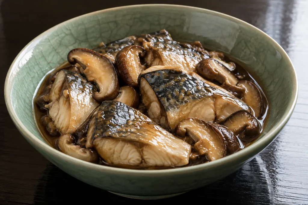 さばとしいたけの中華蒸しの完成イメージ