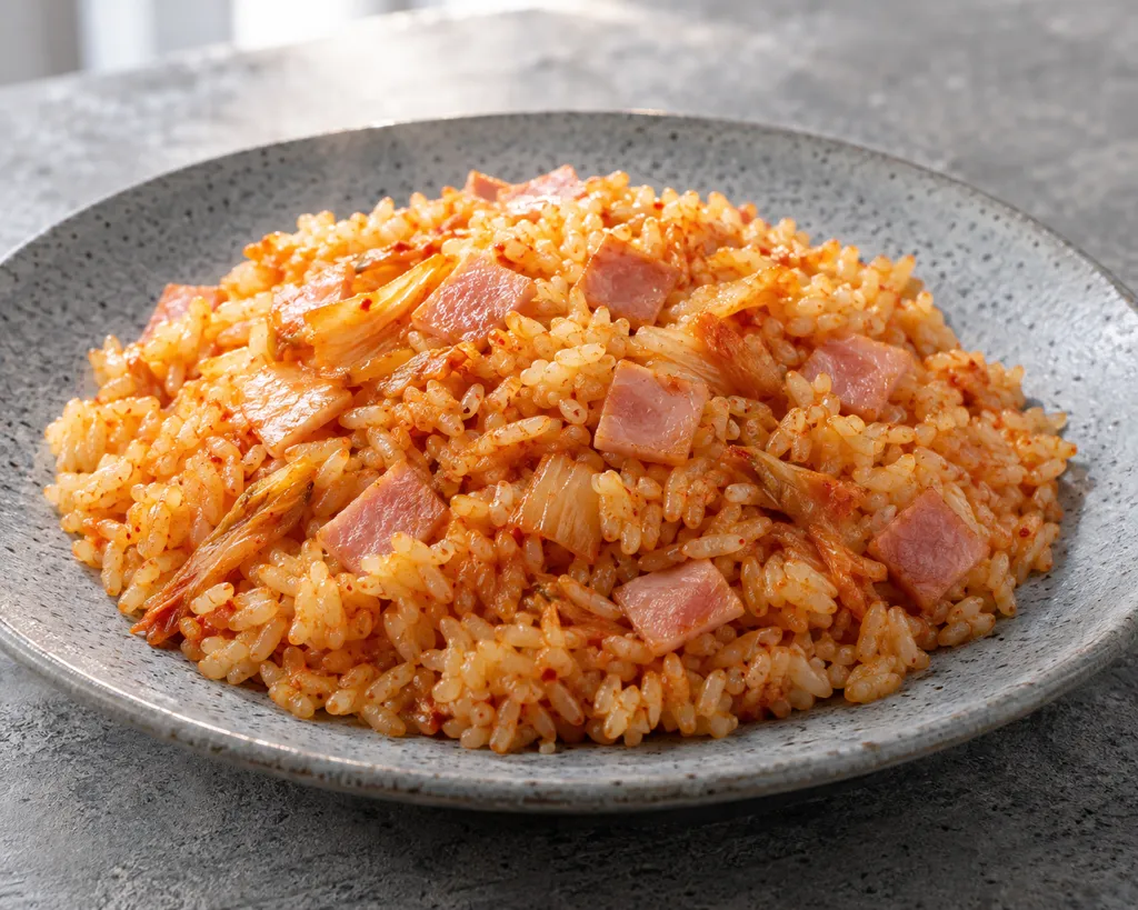 ハムとキムチのまろやか炒めごはんの完成イメージ