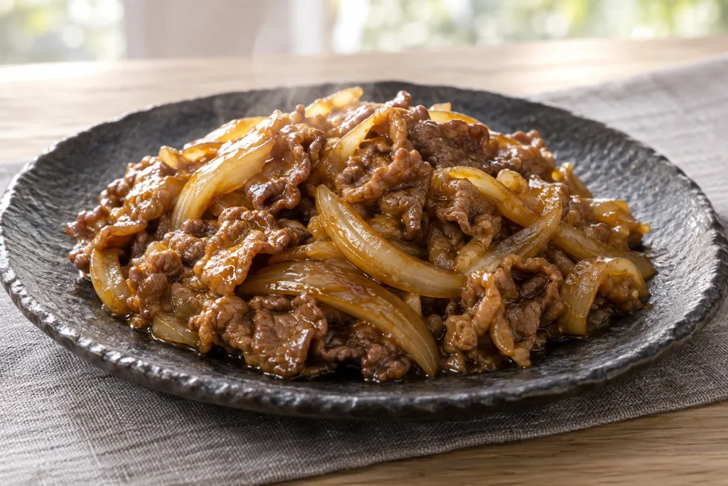 牛こま肉と玉ねぎの甘口カレー炒めの完成イメージ
