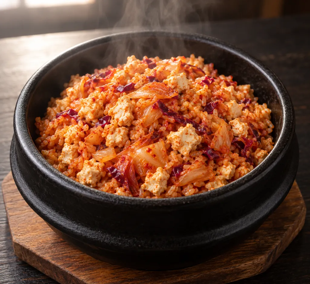 豆腐とキムチのそぼろ炒めごはんの完成イメージ
