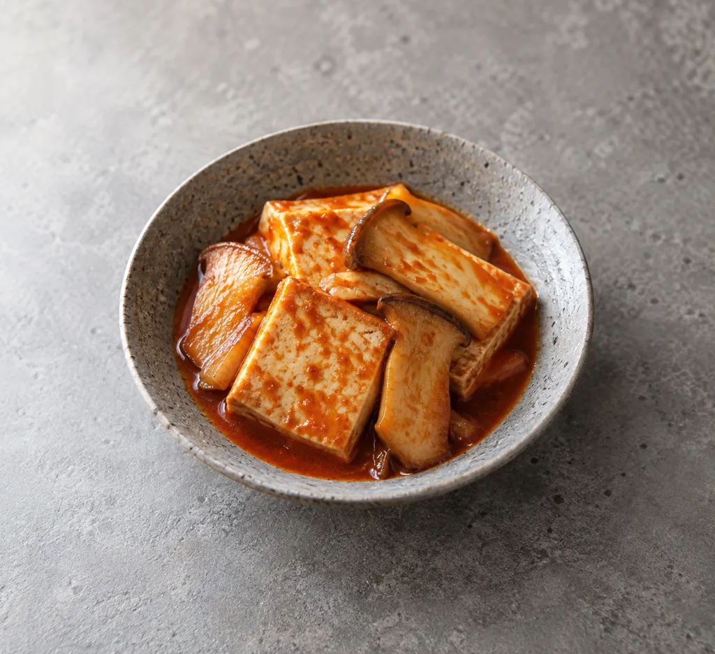 豆腐とエリンギの韓国風ピリ辛煮の完成イメージ