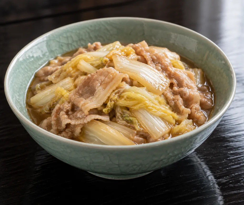 豚バラ肉と白菜の甘辛煮の完成イメージ