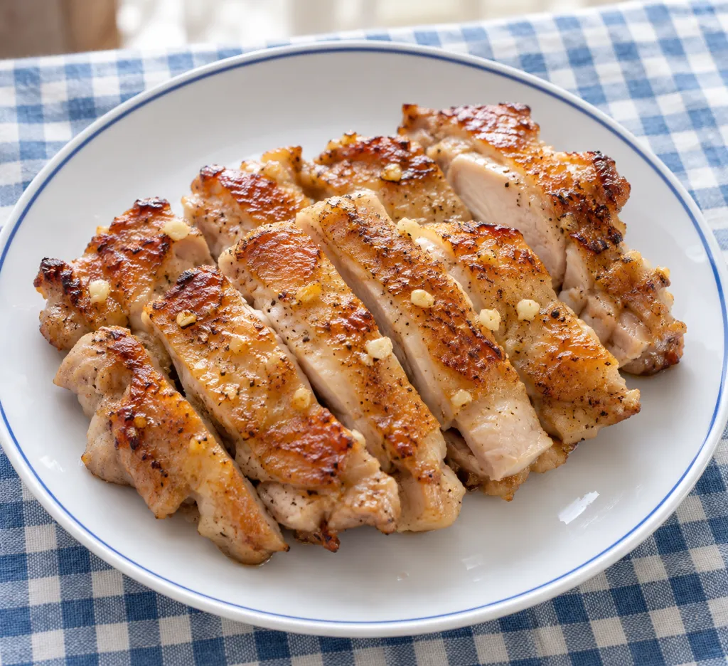 鶏もも肉の塩焼きにんにく風味の完成イメージ