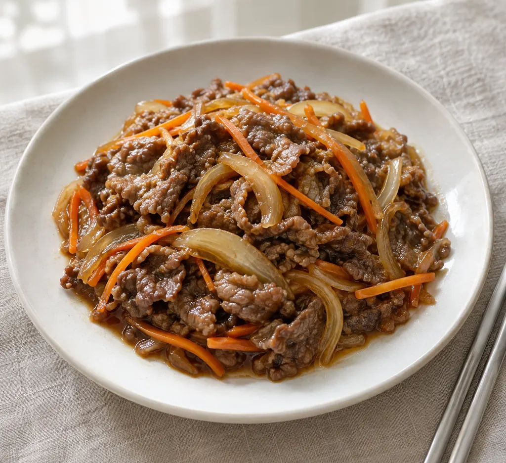 牛肉とにんじんのプルコギの完成イメージ
