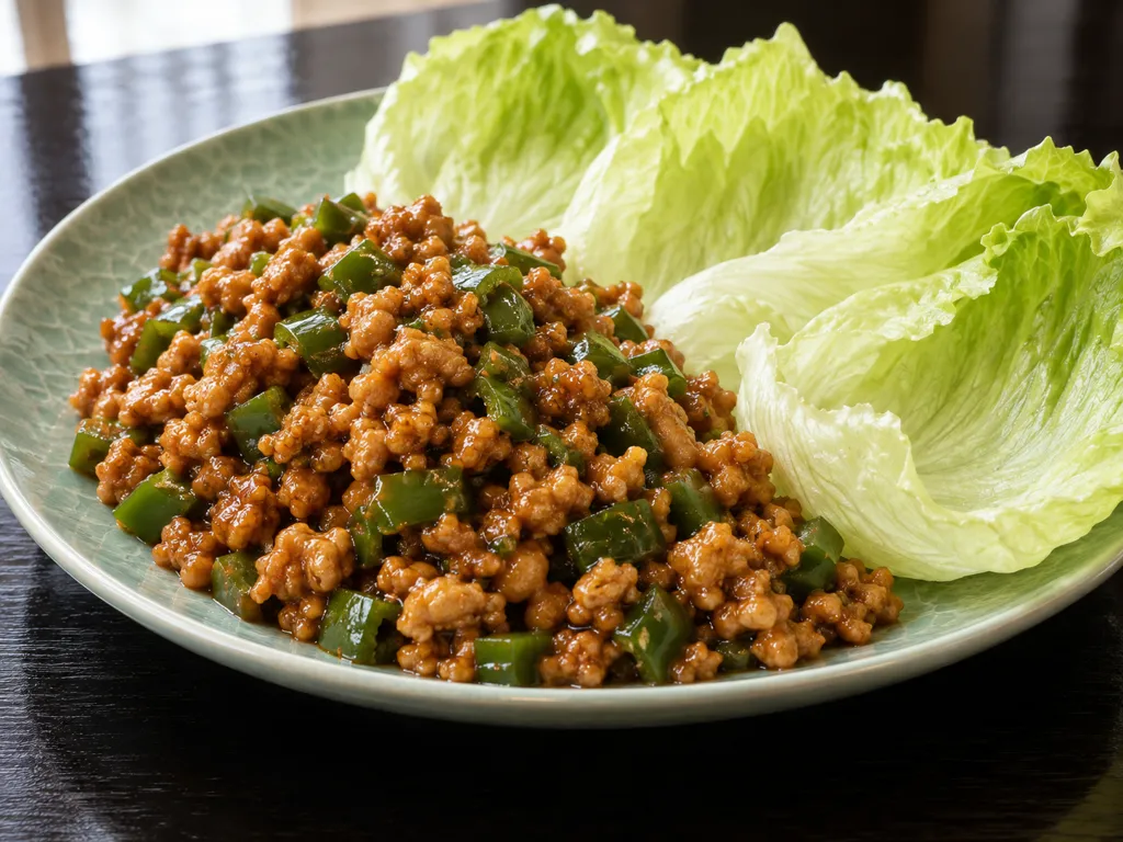 鶏ひき肉としめじの中華レタス包みの完成イメージ