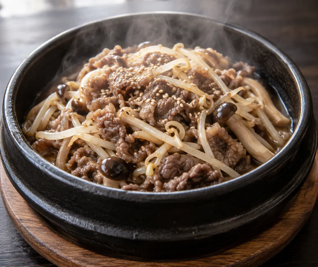 牛肉ともやしのプルコギの完成イメージ