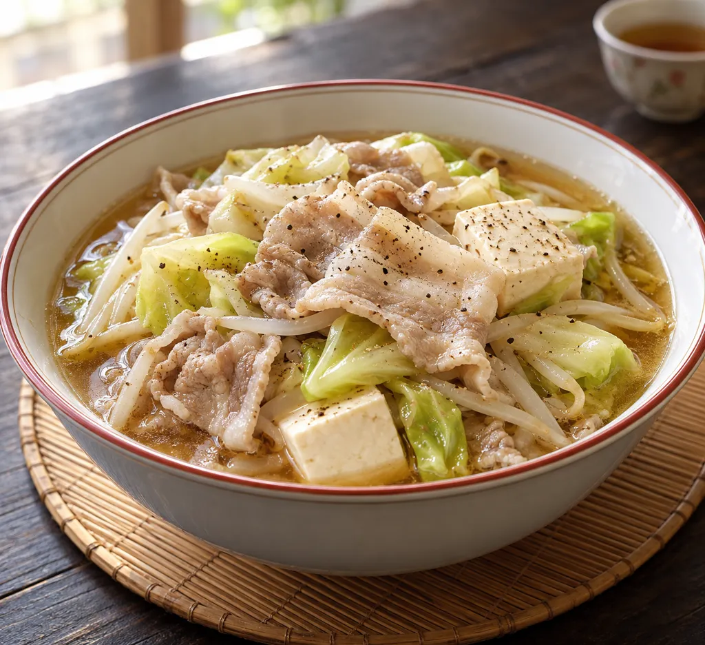 豚バラ肉と豆腐の中華寄せ煮の完成イメージ