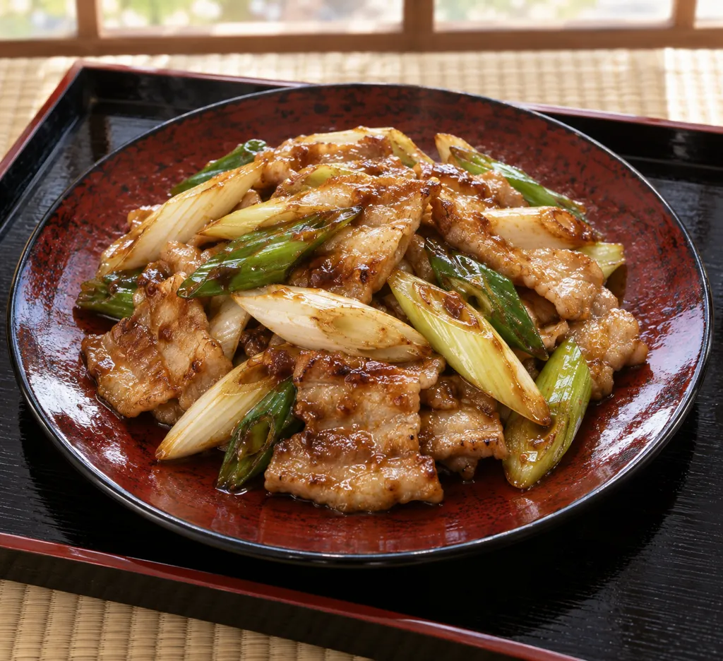 豚バラ肉とねぎの味噌焼きの完成イメージ