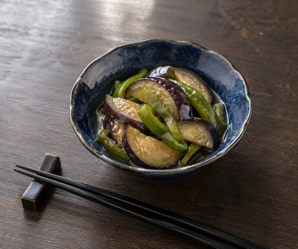 なすとピーマンのレンジ煮びたしの完成イメージ