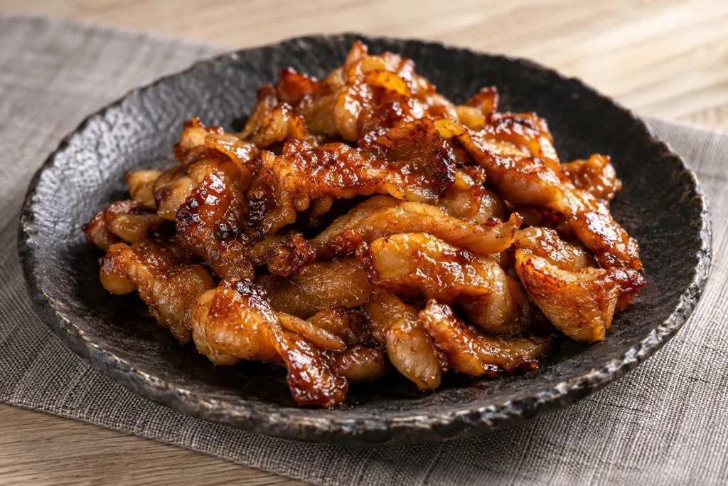 鶏皮のしょうが味噌焼きの完成イメージ
