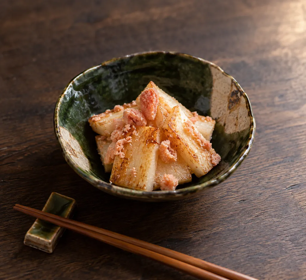 長芋とたらこの酒蒸し焼きの完成イメージ