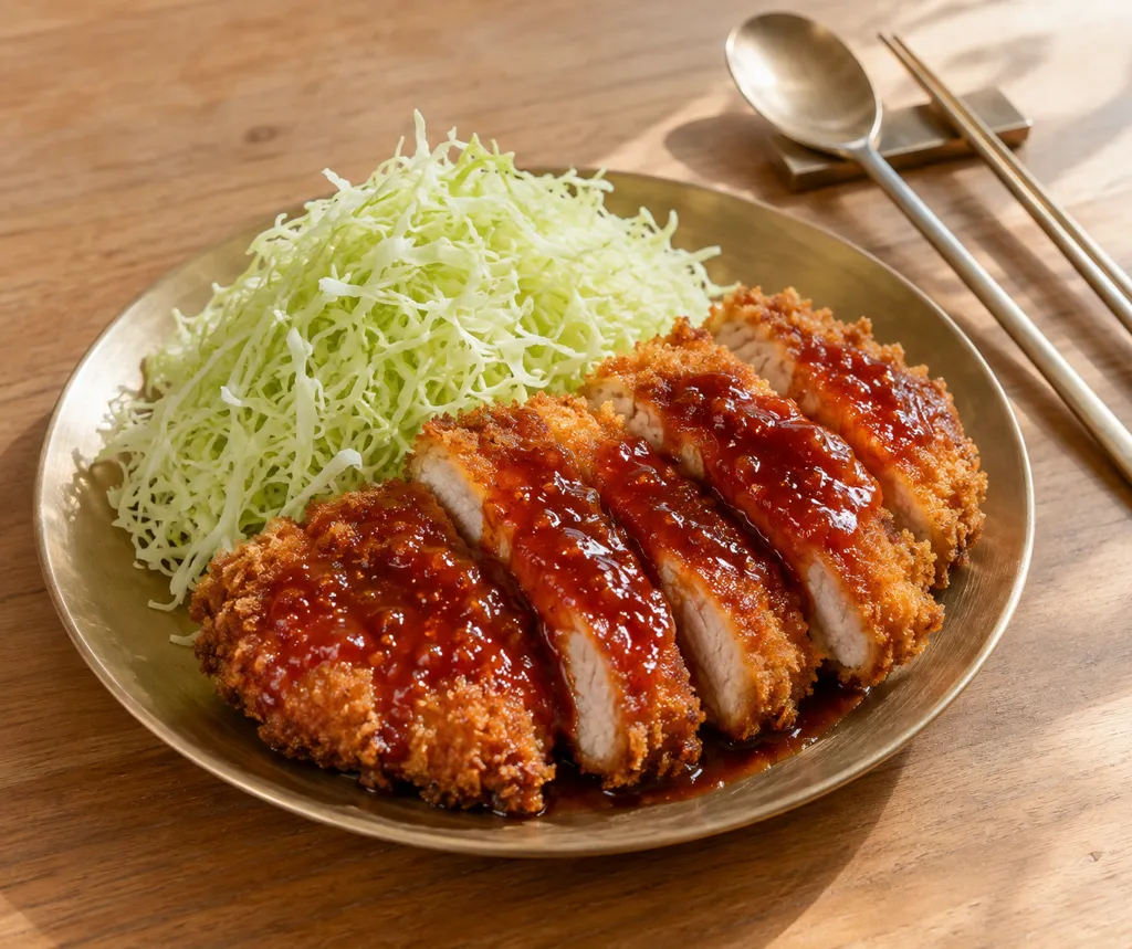 豚ロースとキャベツの韓国豚カツの完成イメージ