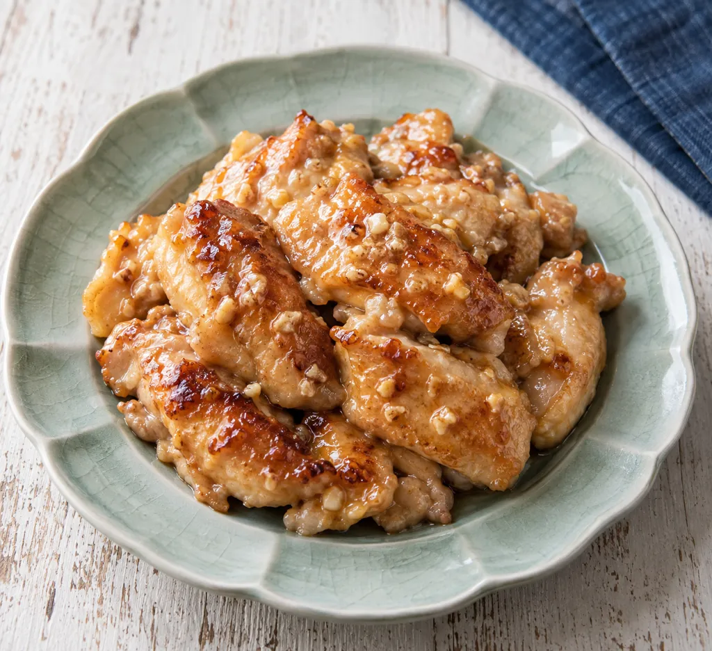 鶏もも肉のにんにくマヨ焼きの完成イメージ