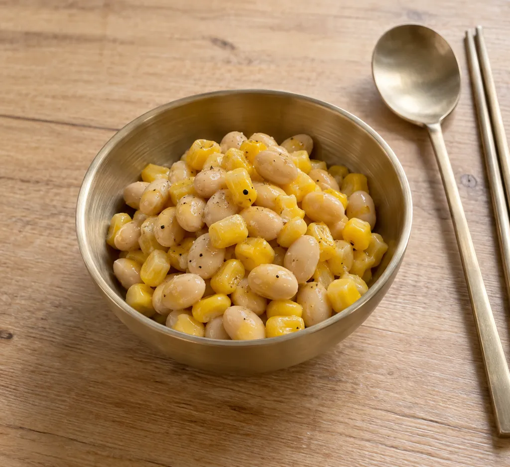 大豆とコーンのエスニック豆サラダの完成イメージ