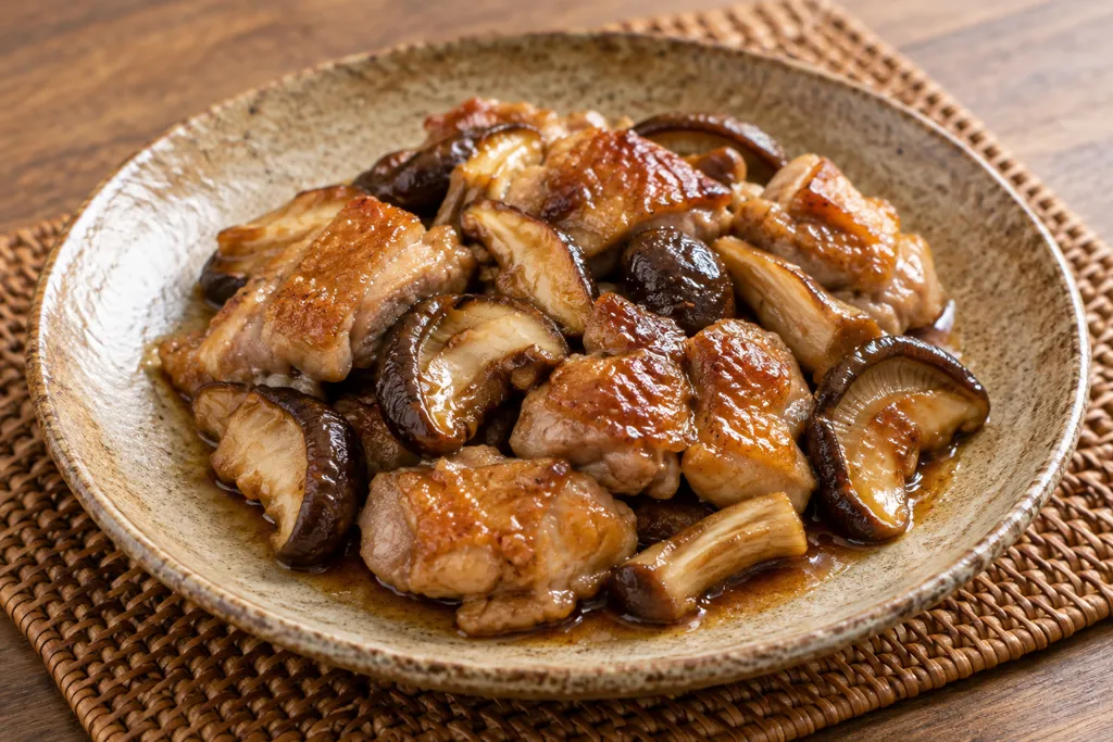 鶏もも肉としいたけのレモン醤油焼きの完成イメージ