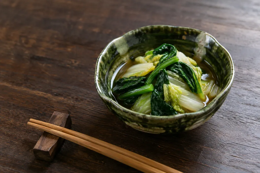 ほうれん草と白菜のレンジおひたしの完成イメージ