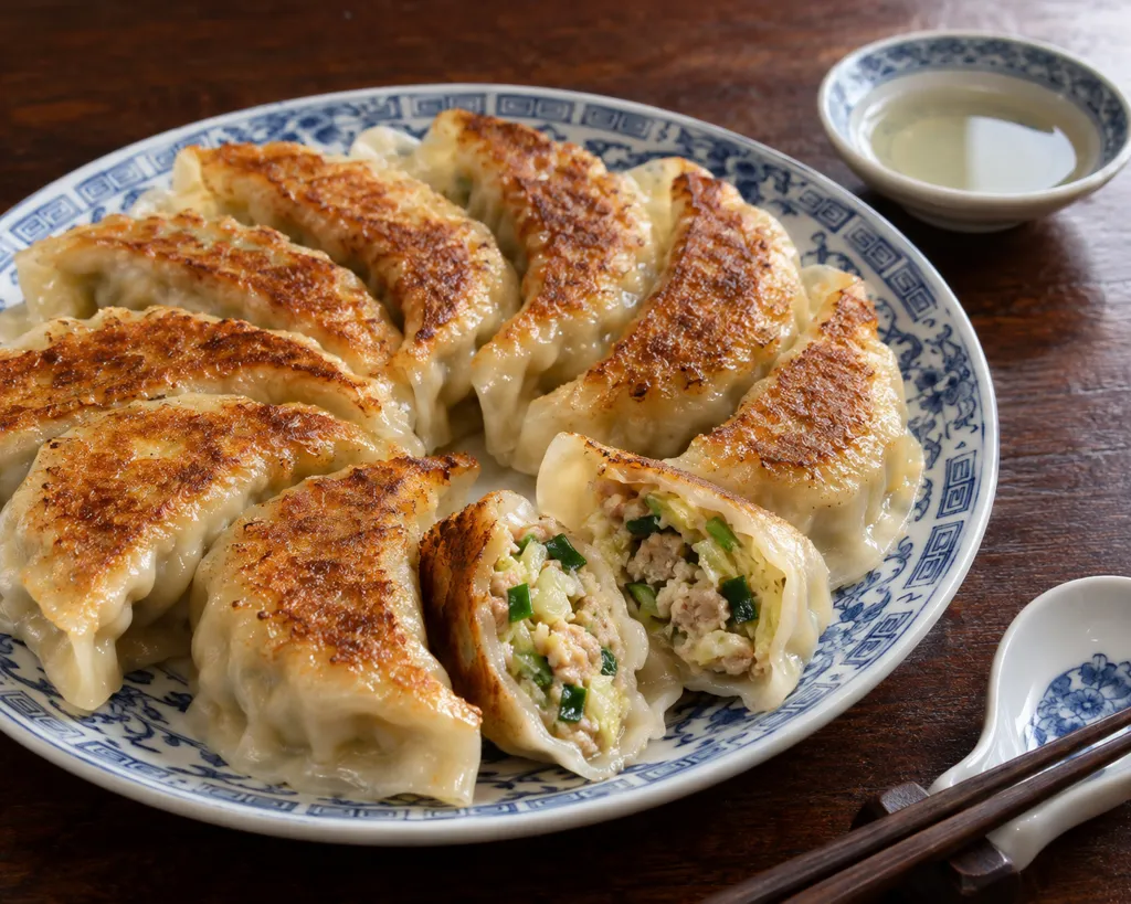 豚ひき肉とキャベツの焼き餃子の完成イメージ