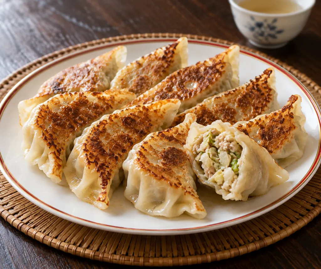 鶏ひき肉と白菜の焼き餃子の完成イメージ
