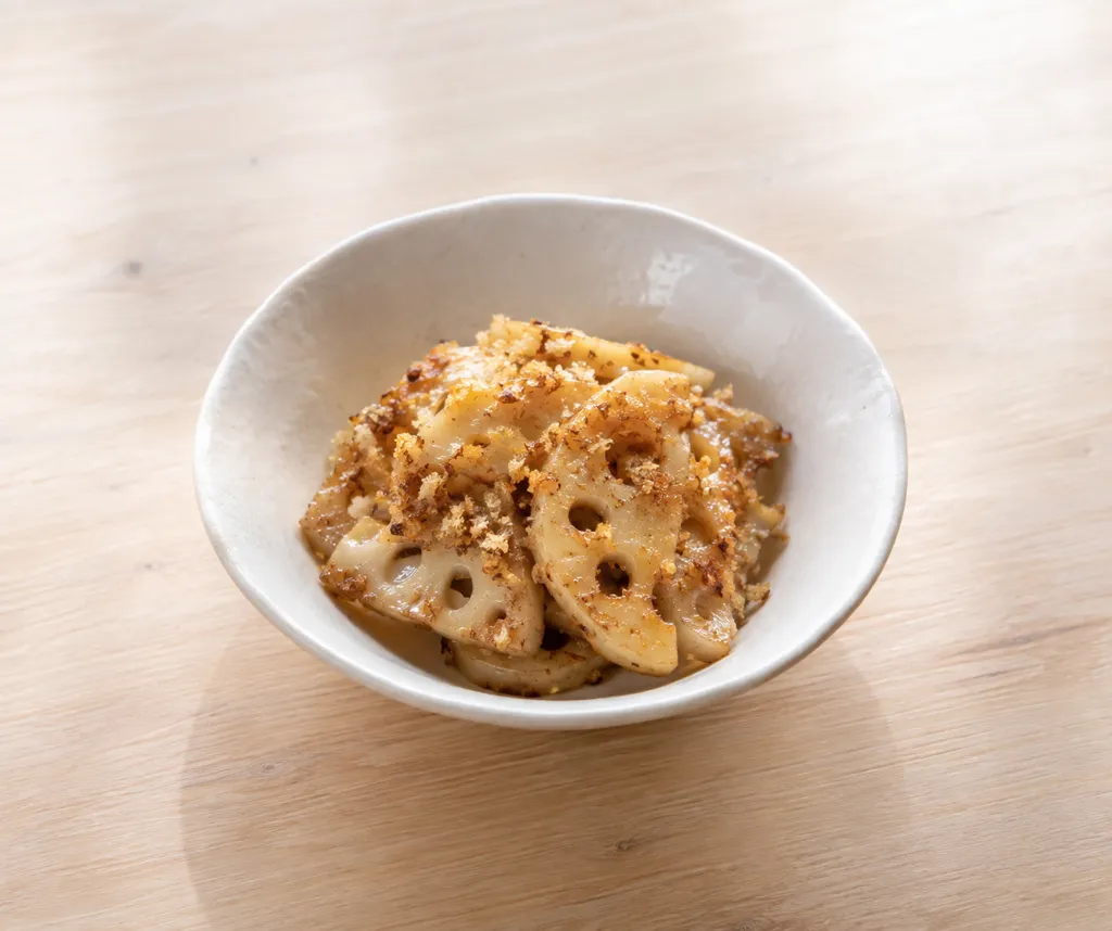 れんこんのパン粉焼きの完成イメージ